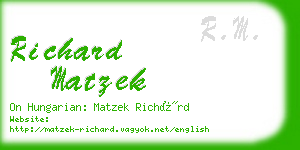 richard matzek business card